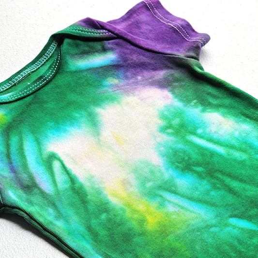 Mardi Gras Organic Tie Dye Baby Bodysuit