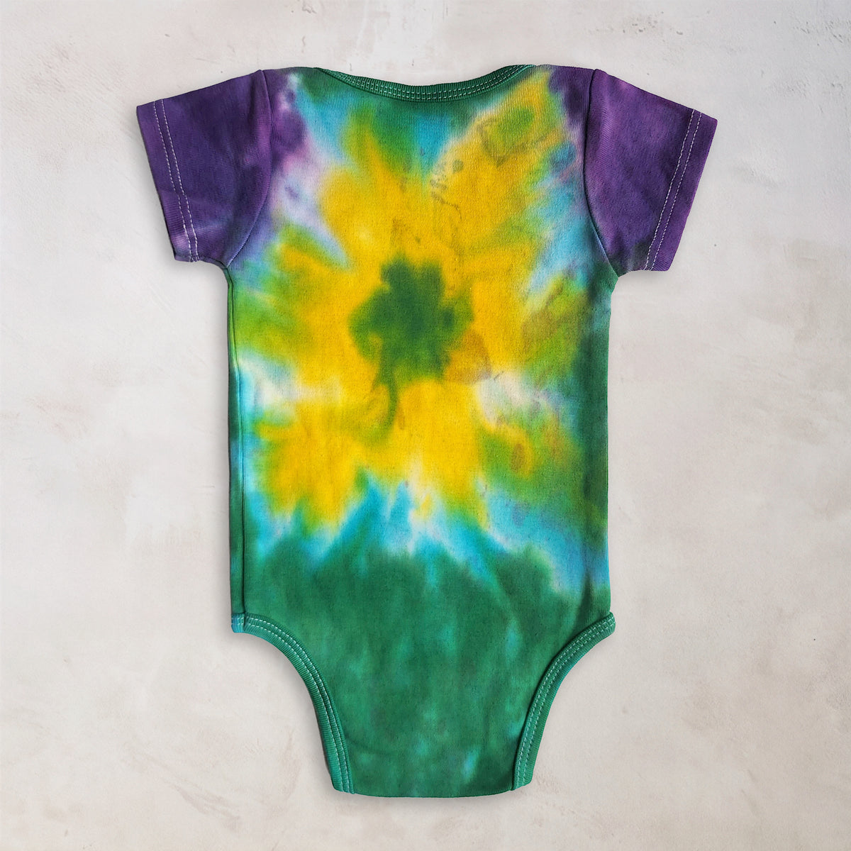 Mardi Gras Organic Tie Dye Baby Bodysuit