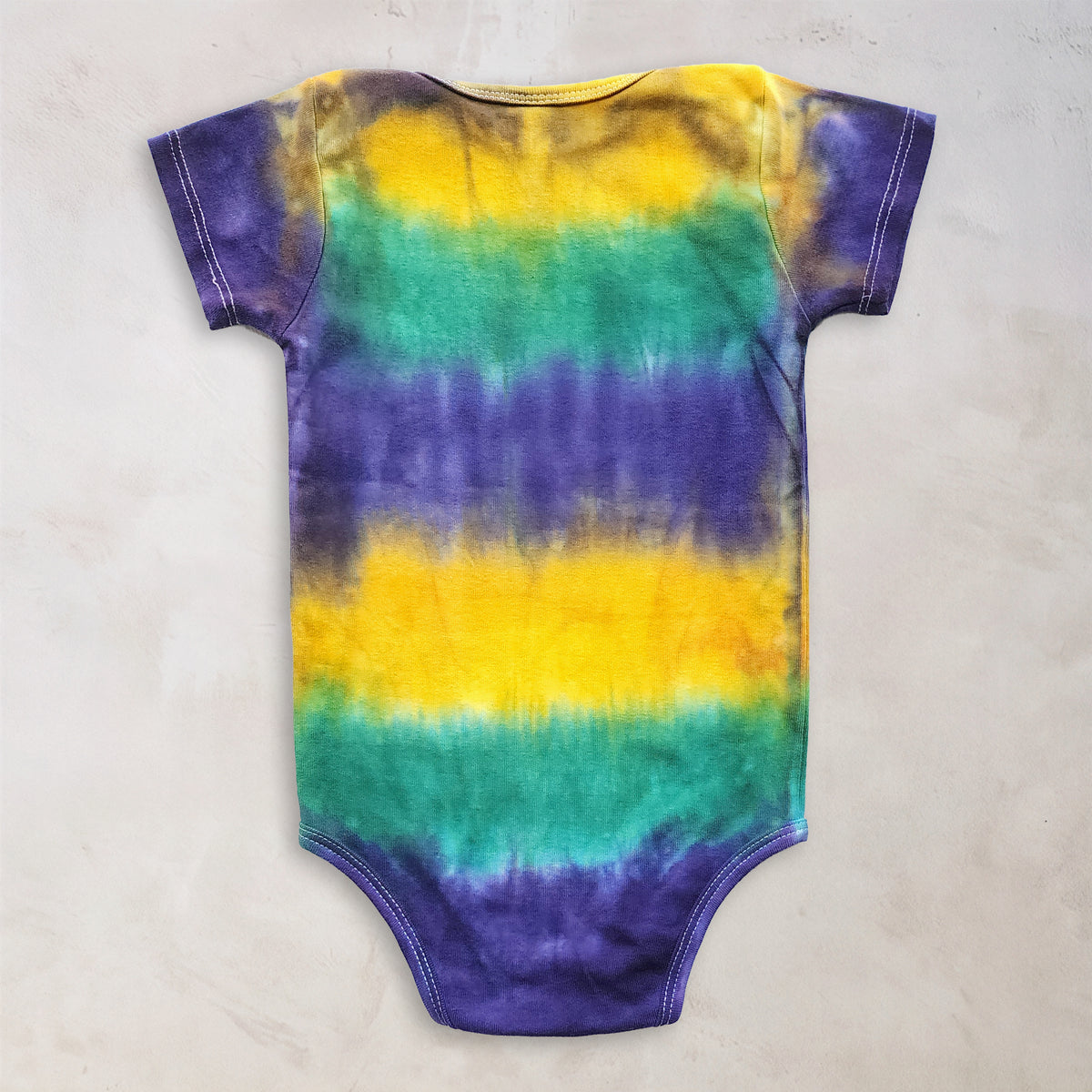 Mardi Gras Organic Tie Dye Baby Bodysuit