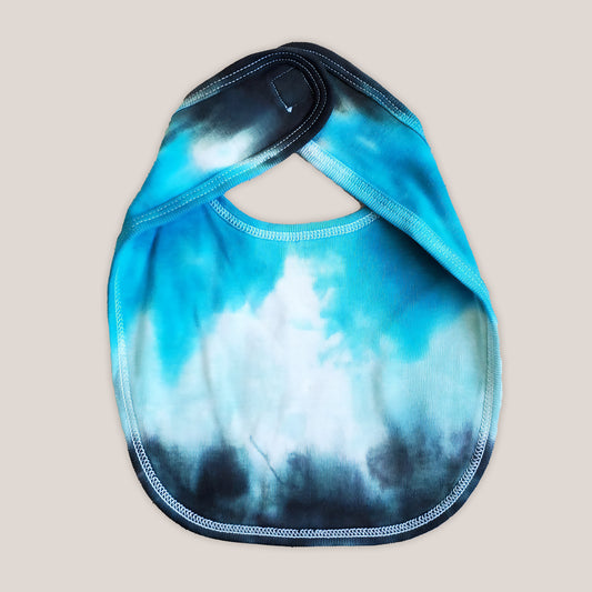 Blue and White Tie Dye Baby Bib