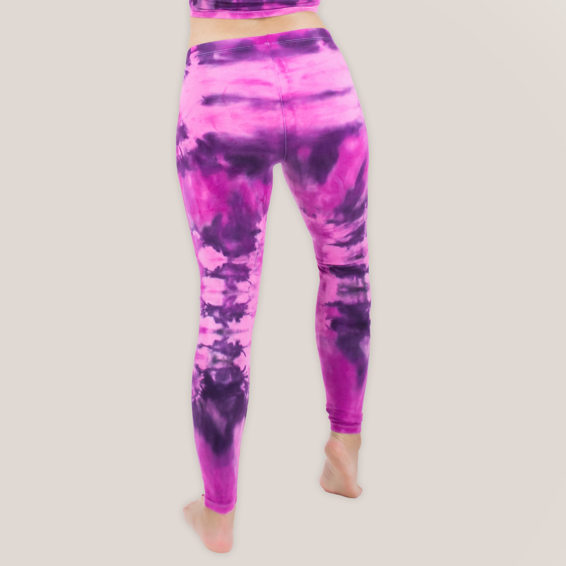Pink tie dye leggings by Akasha Sun.