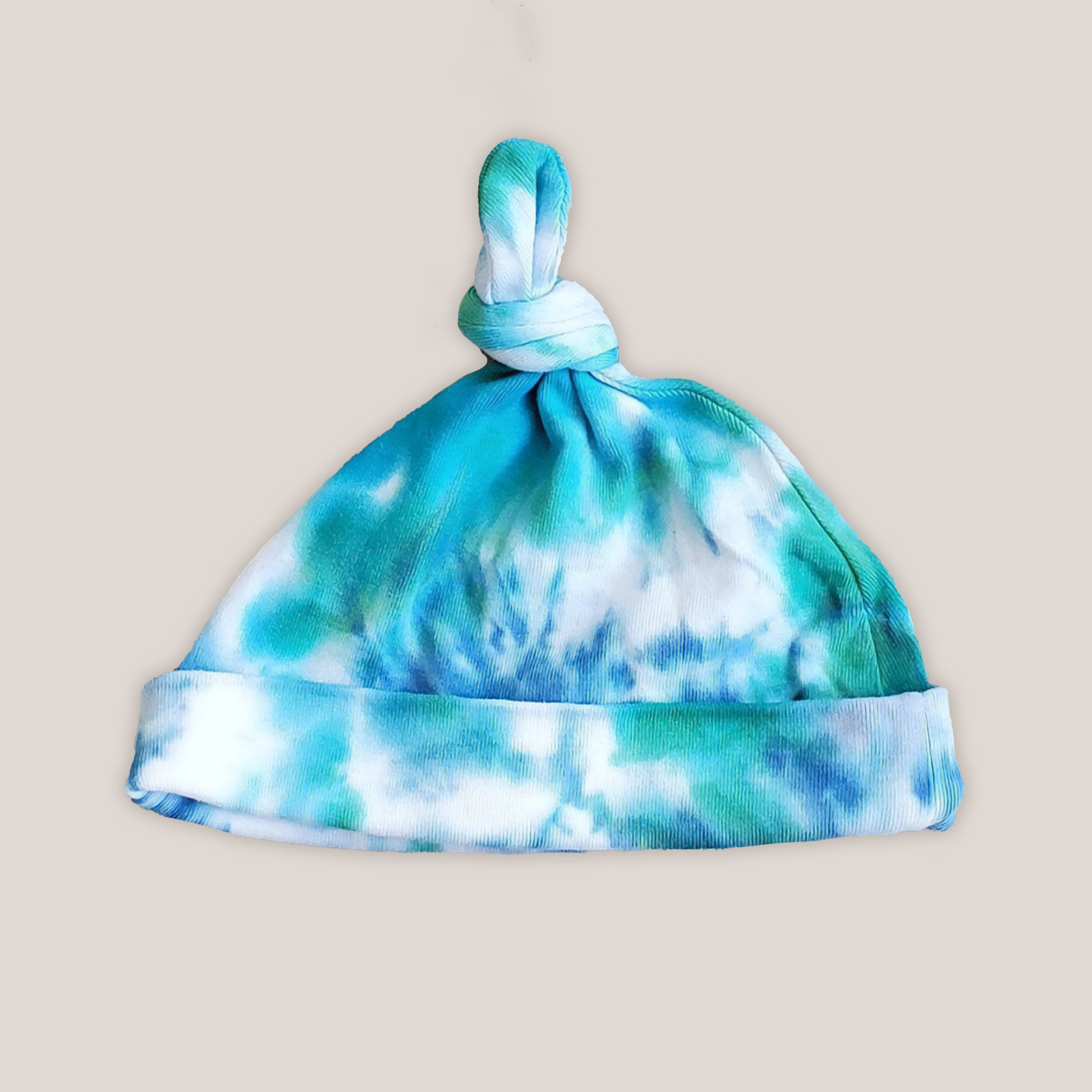 Teal and Blue Tie Dye Baby Hat by Akasha Sun