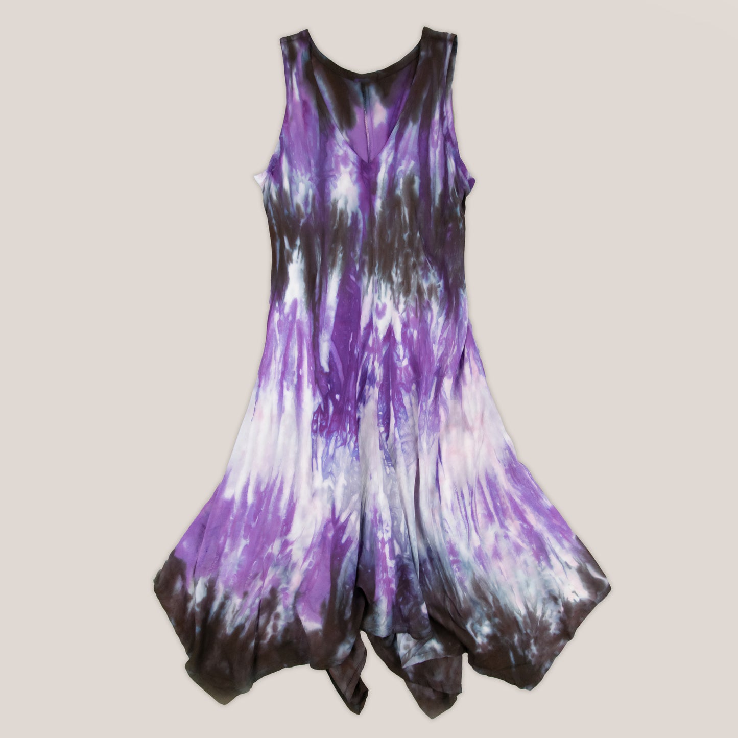 Purple and Black Tie Dye Dress by Akasha Sun