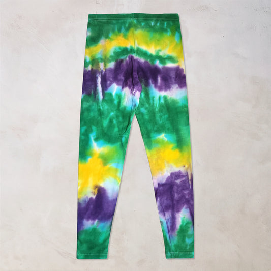 Mardi Gras Tie Dye Cotton Leggings