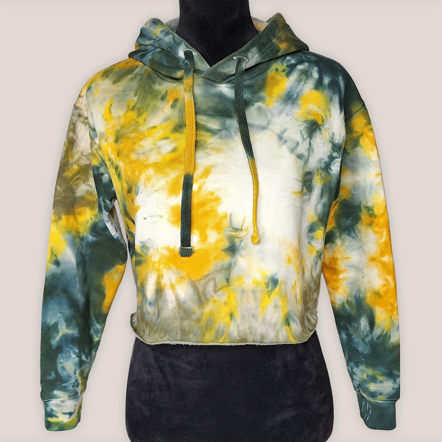 Citrus Moss Tie Dye Fleece Cropped Hoodie