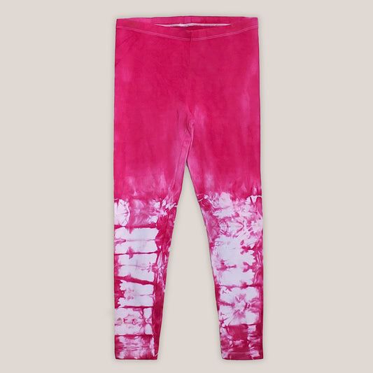 Hot pink tie dye yoga leggings by Akasha Sun