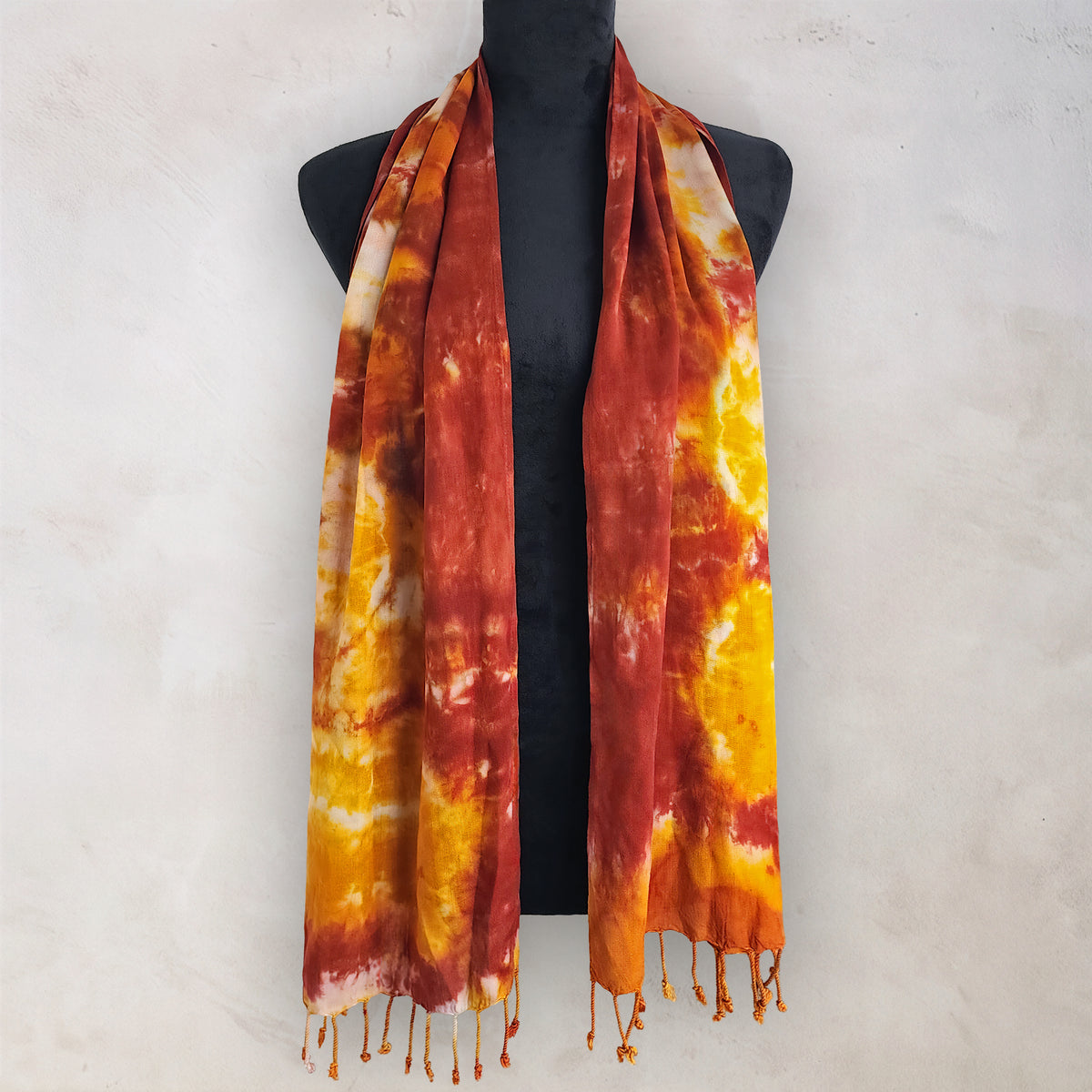 Pumpkin Spice Tie Dye Boho Scarf
