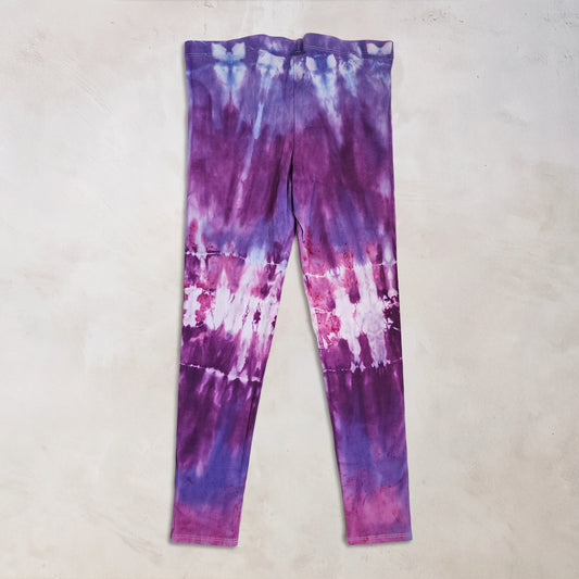 Purple Lilac Tie Dye Cotton Leggings