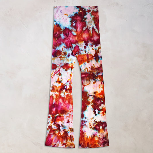 Rose Sunset Ice Dye Flare Leggings