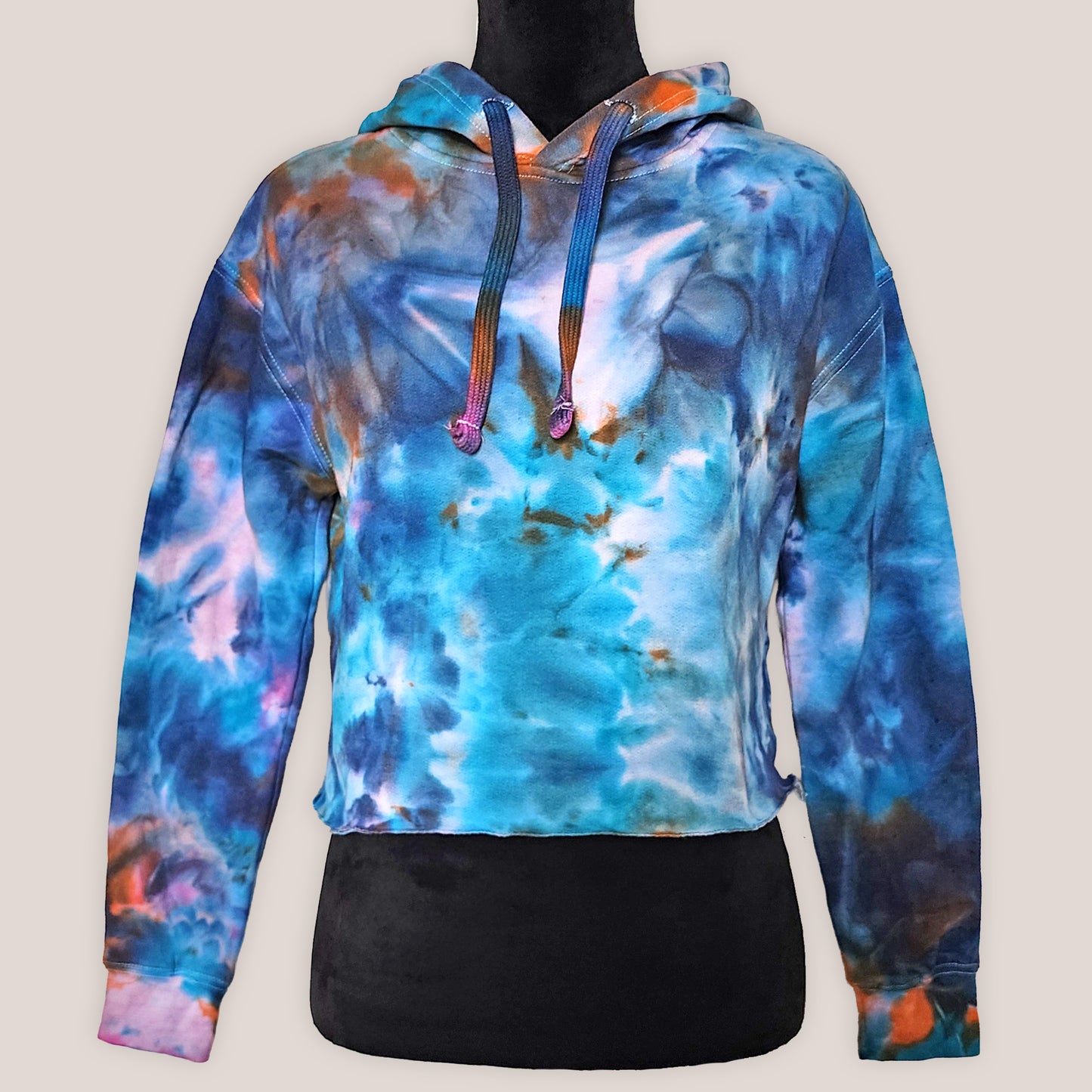 Solar Tide Tie Dye Fleece Cropped Hoodie