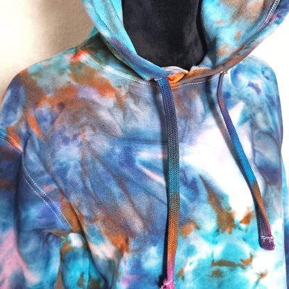 Solar Tide Tie Dye Fleece Cropped Hoodie