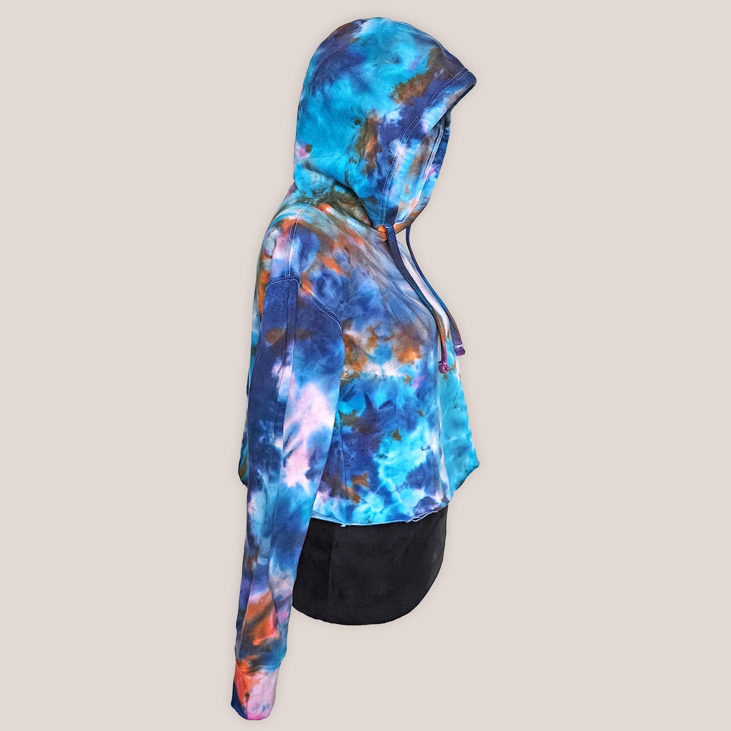 Solar Tide Tie Dye Fleece Cropped Hoodie