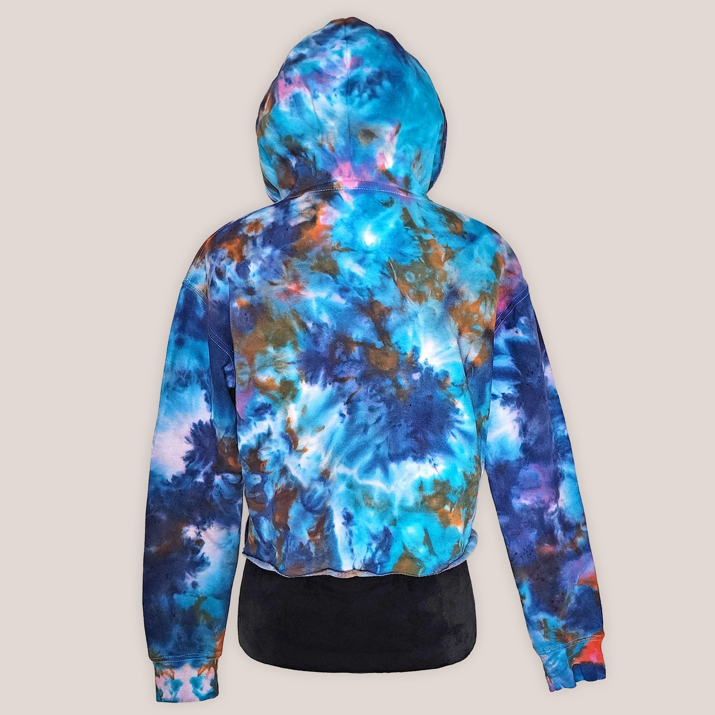 Solar Tide Tie Dye Fleece Cropped Hoodie