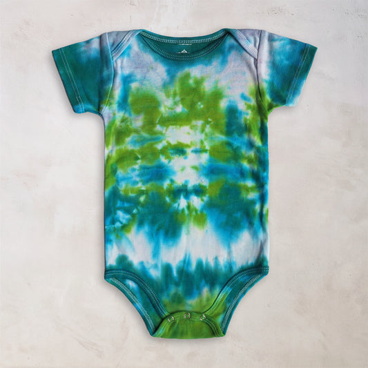Frozen Lime Organic Tie Dye Baby Bodysuit