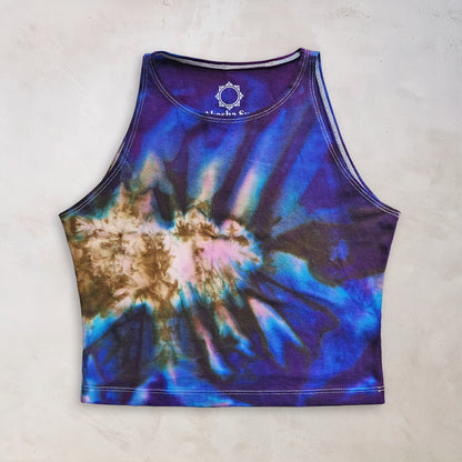 Blue Goldstone Tie Dye Crop Top