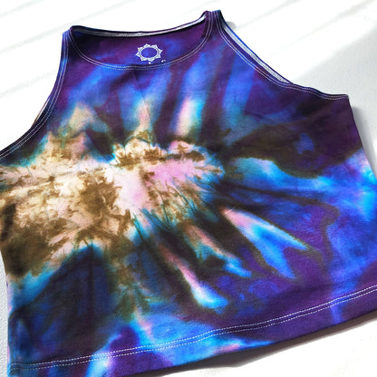 Blue Goldstone Tie Dye Crop Top