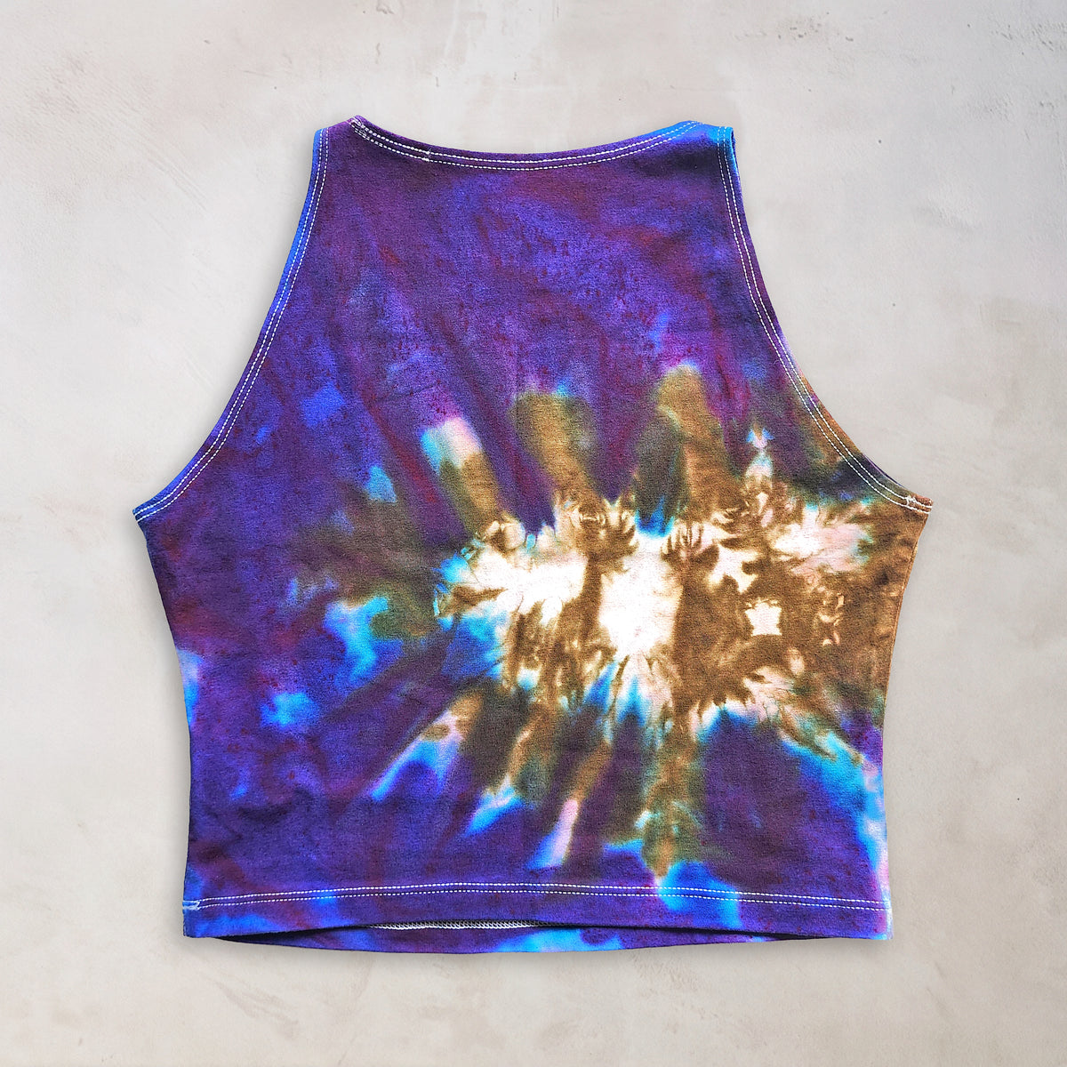 Blue Goldstone Tie Dye Crop Top