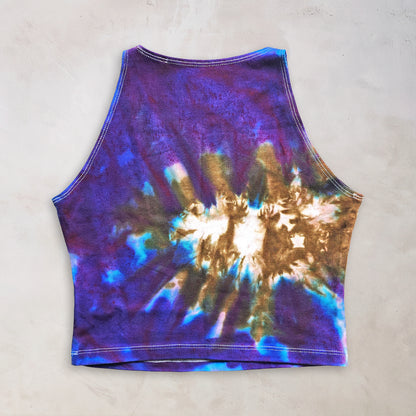 Blue Goldstone Tie Dye Crop Top