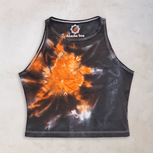 Orange Chakra Tie Dye Crop Top