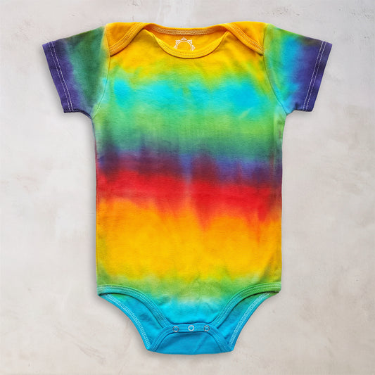 Rainbow Quartz Organic Tie Dye Baby Bodysuit