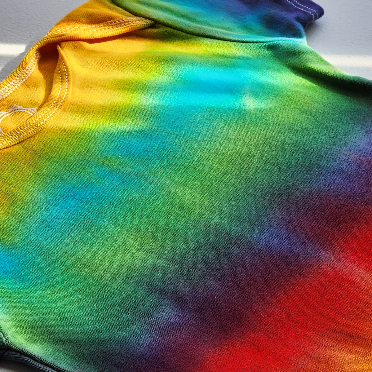 Rainbow Quartz Organic Tie Dye Baby Bodysuit