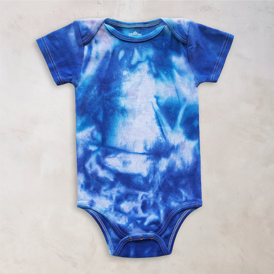 Blue Ice Organic Tie Dye Baby Bodysuit