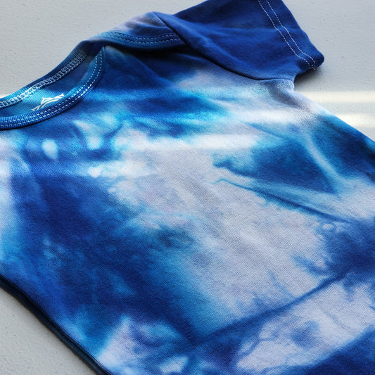 Blue Ice Organic Tie Dye Baby Bodysuit