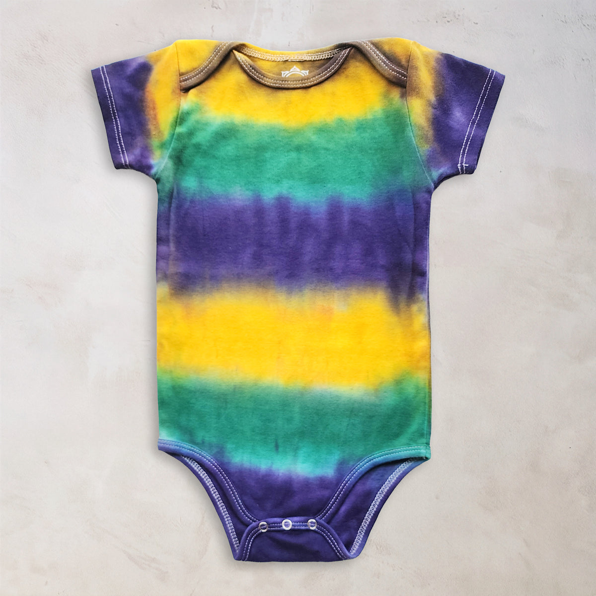 Mardi Gras Organic Tie Dye Baby Bodysuit