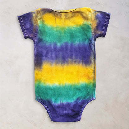 Mardi Gras Organic Tie Dye Baby Bodysuit