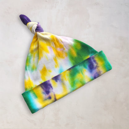 Mardi Gras Organic Tie Dye Baby Hat