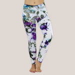 Amethyst ice dye yoga leggings by Akasha Sun.