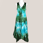 Teal and Green Tie Dye Dress by Akasha Sun.