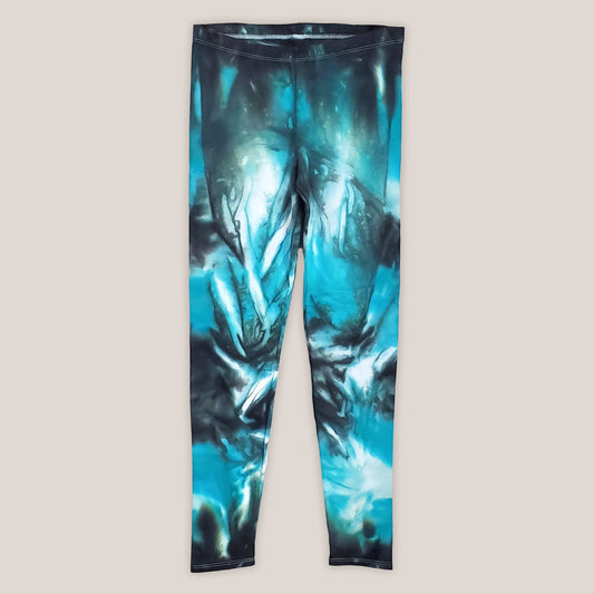 Teal tie dye yoga leggings.