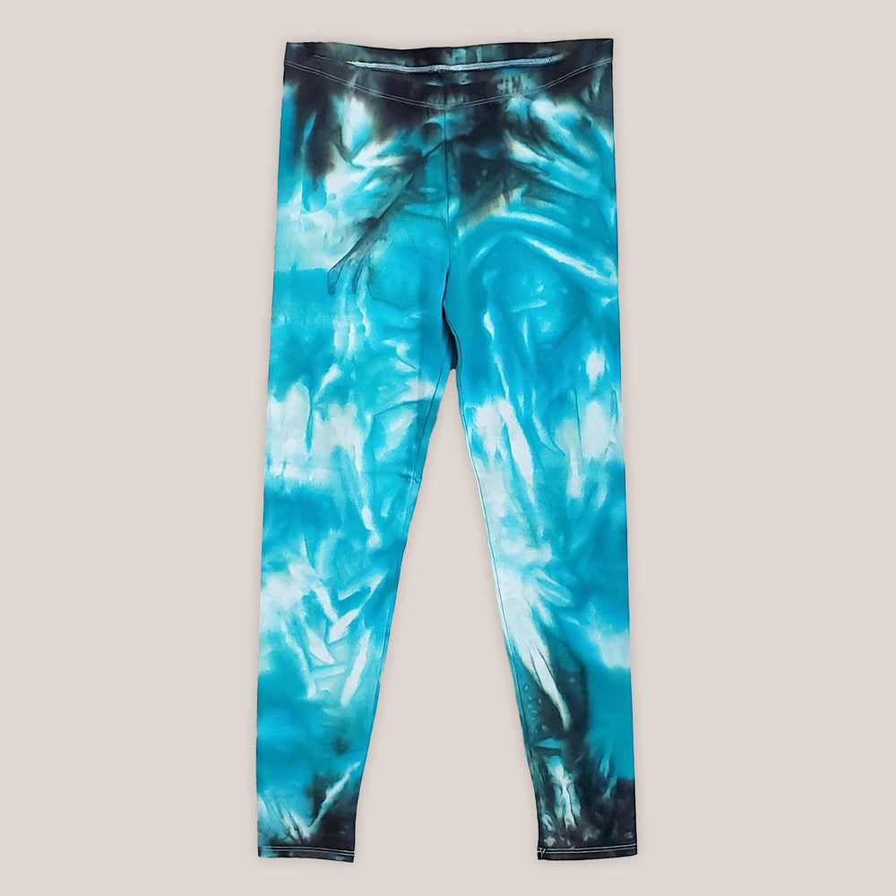 Teal tie dye yoga leggings.