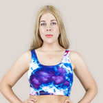 Ice Dyed Crop Tank in Blue and Purple