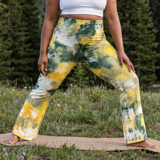 Citrus Moss Tie Dye Flare Leggings