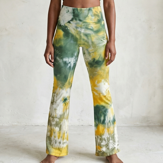Citrus Moss Tie Dye Flare Leggings