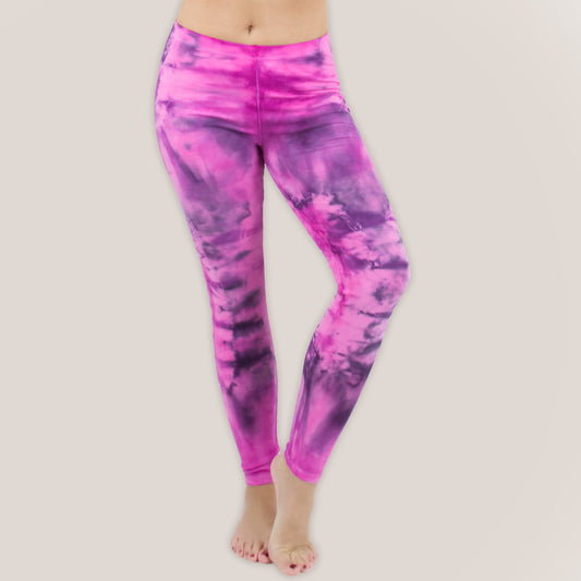 Pink tie dye leggings by Akasha Sun.