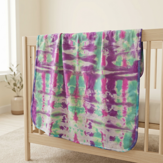 Cosmic Bloom Tie Dye Organic Baby Blanket