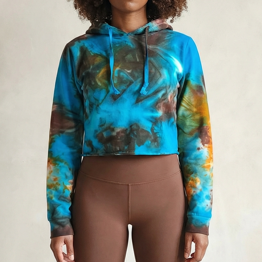 Desert Oasis Tie Dye Cropped Hoodie