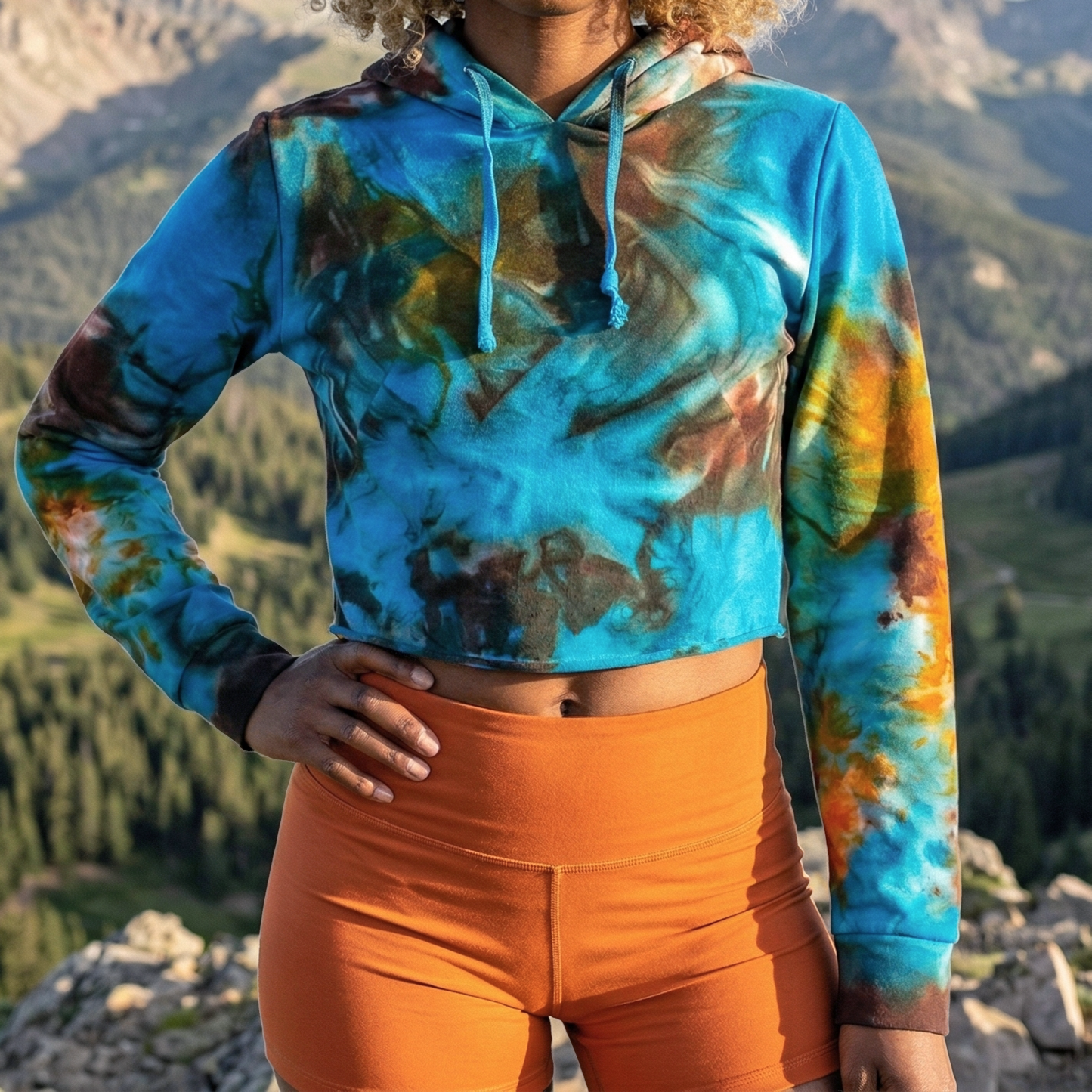 Desert Oasis Tie Dye Cropped Hoodie