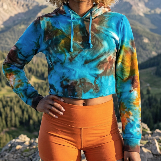 Desert Oasis Tie Dye Cropped Hoodie