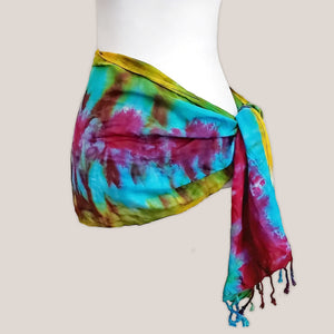 Rainbow tie dye scarf by Akasha Sun