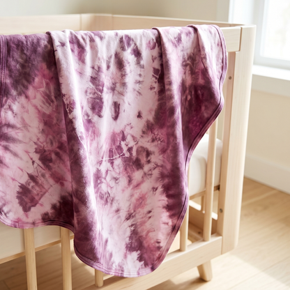 Dusty Rose Organic Cotton Tie Dye Baby Blanket