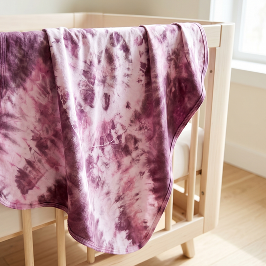 Dusty Rose Organic Cotton Tie Dye Baby Blanket
