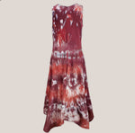 A rust orange and brown tie dye dress by Akasha Sun