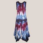 Burgundy, Silver, and Black Tie Dye Dress by Akasha Sun