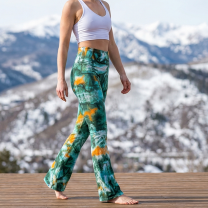 Forest Ember Tie Dye Flare Leggings