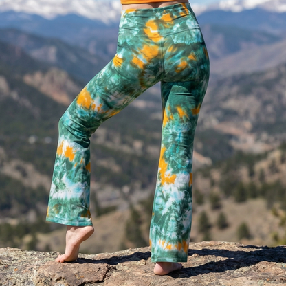 Forest Ember Tie Dye Flare Leggings