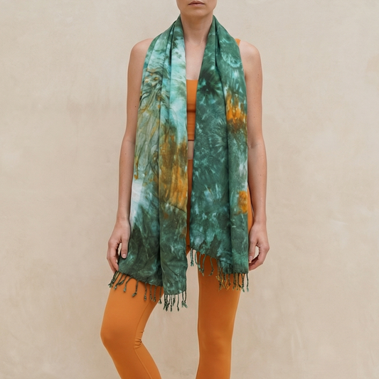Forest Ember Tie Dye Boho Scarf